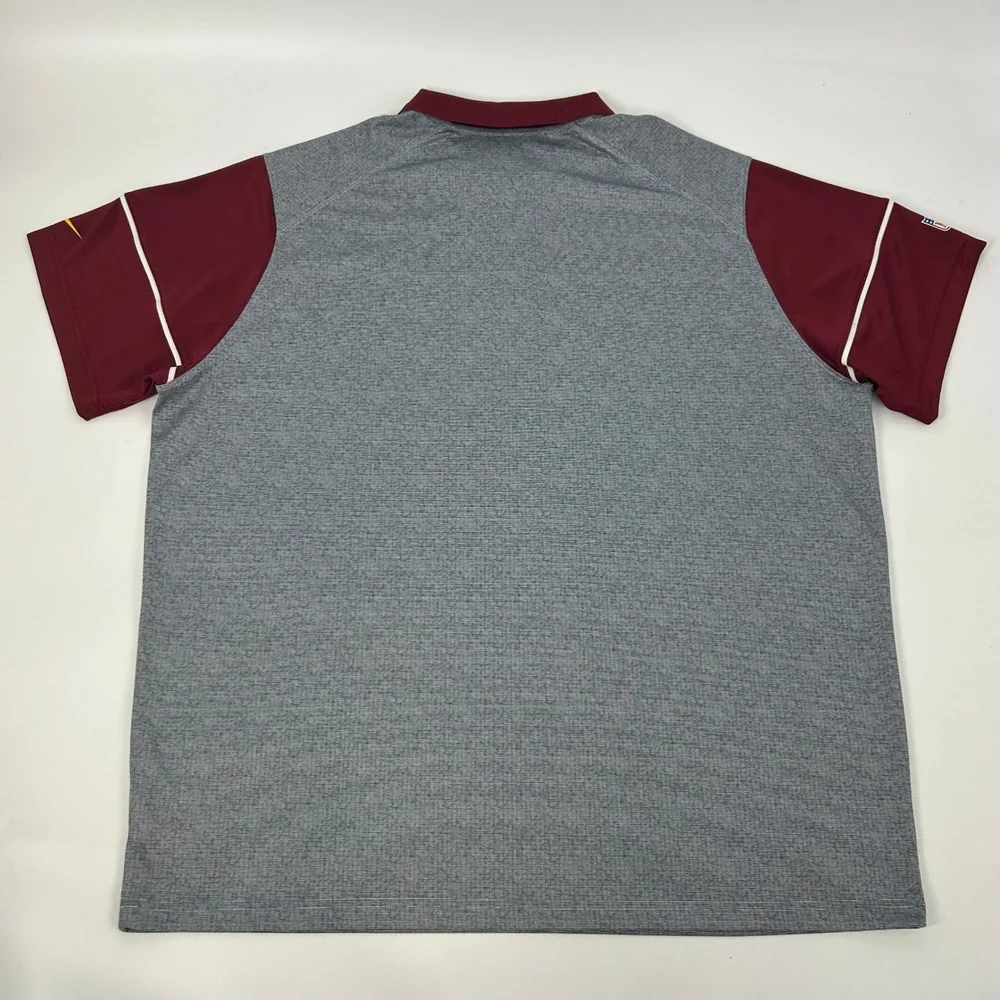 Washington Redskins NFL Shirt Men's 3XL Gray‎ Nike Dri-Fit Short Sleeve Polo